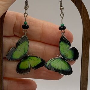 Green Butterfly Earrings